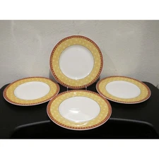 (4) Villeroy & Boch Switch Plantation Safran Dinner Plates