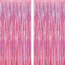 2 Pack Glitter Pink Backdrop, 3.28 FT x 7.05 Birthday 2 PCS, pink