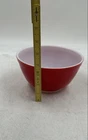 Vintage PYREX Red White Round Shape Collectible Mixing Bowl