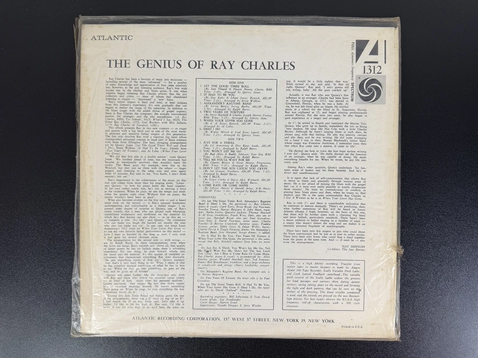 Ray Charles - The Genius of Ray Charles - in SHRINK   1960   Bullseye Label - Image 4 of 4