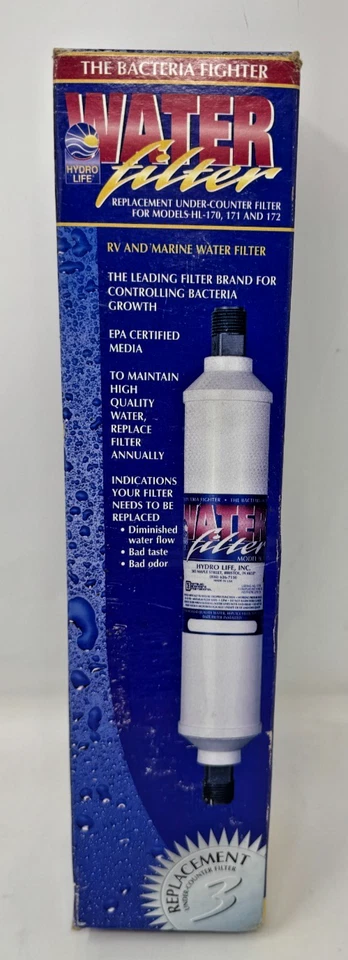 Filtro de agua de repuesto bajo mostrador Hydro Life HL-170 TF filtro marino y RV Foto 2 de 4