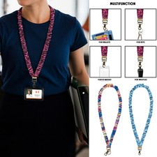 Scrunchie Lanyard, Stretchy Neck Lanyard with Lobster Clasp for ID Badges Keys