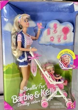 Vintage 1995 Barbie & Kelly Doll STROLLIN' FUN Play Set Mattel Sisters NRFB
