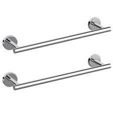 2 Pieces Polished Chrome Bathroom Towel Bar, 16 Inch Double Towel Racks,Bathr...