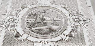 Rare & Beautifully Engraved Solid Silver Victorian Card Case J.A.Coles 1865