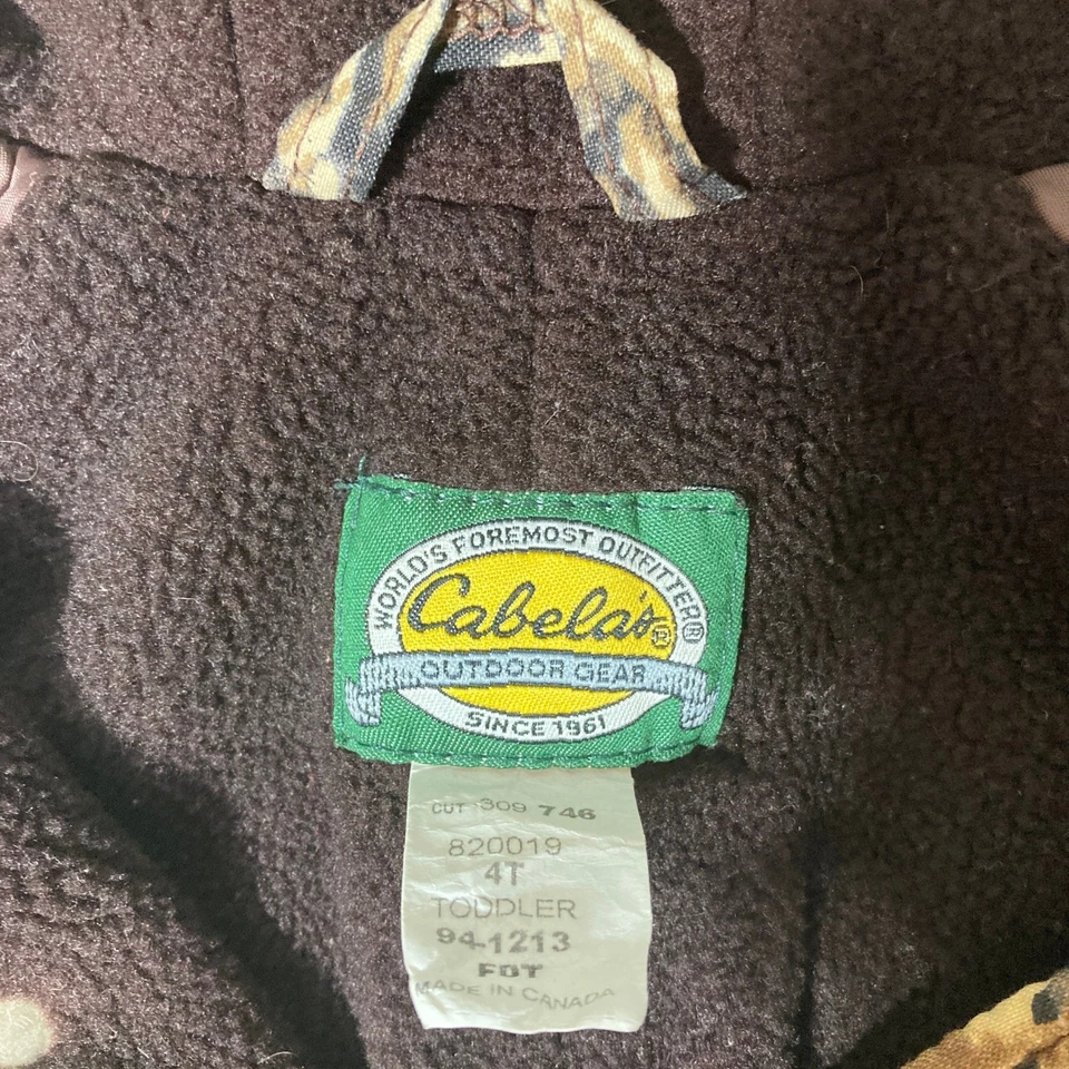 Cabelas Niño Pequeño 4T Camuflaje Traje de Nieve Con Capucha Una Pieza Invierno Caza Esquí Foto 4 de 4