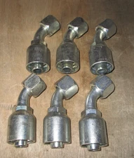 6 PK Genuine Parker Hydraulic Hose Fitting 13743-12-12 FJIC 37 (45 degree elbow)