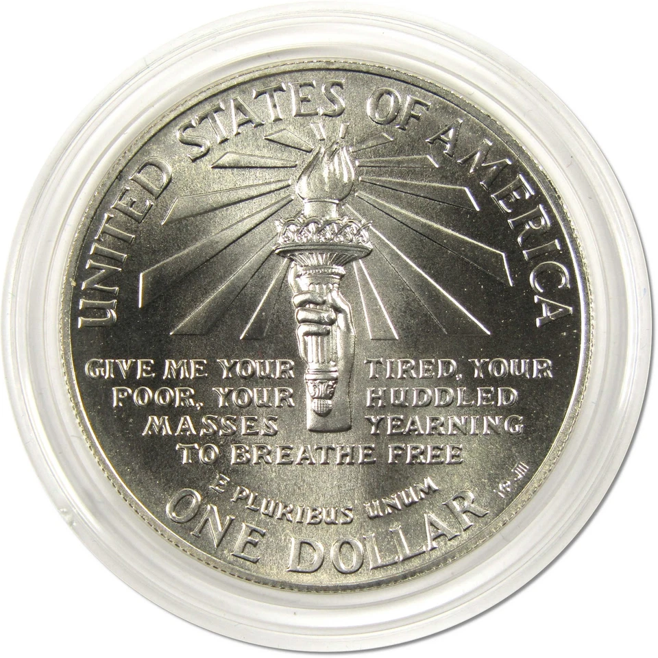 Statue of Liberty Centennial Commemorative 1986 P BU Silver $1 OGP COA - Image 3 of 4