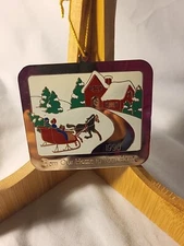 1990 American Greeting Corp From Our Home To Your Home BRASS Metal ORNAMENT