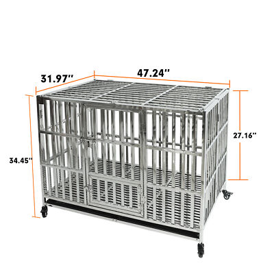 #ad #ad Confote 48quot; Heavy Duty Dog Kennel Pet Stainless Steel Crate Cage Stackable $241.49