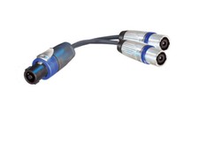 Speaker Speakon Y Cable 4 Cond Female/Male Speakon NL4FX to NLT4MX X2 12 gauge