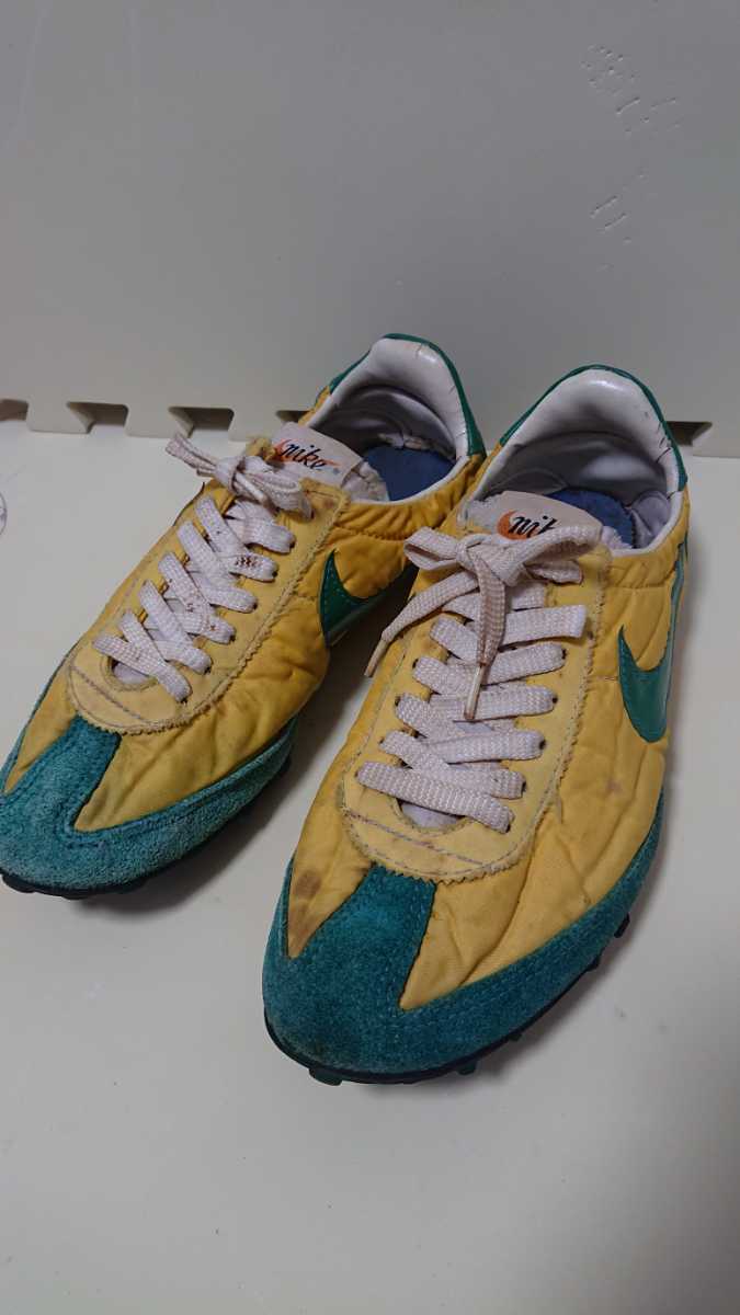 Nike Oregon Waffle Yellow x Green US9.5 Made in Japan 70s Vintage