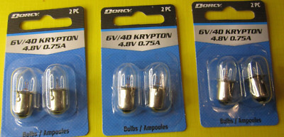 Dorcy 3D Krypton 6V 0.75A Flashlight Bulb 41-1663 KPR113 3 Qty