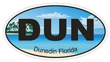 Dunedin Florida Oval Bumper Sticker or Helmet Sticker D1198