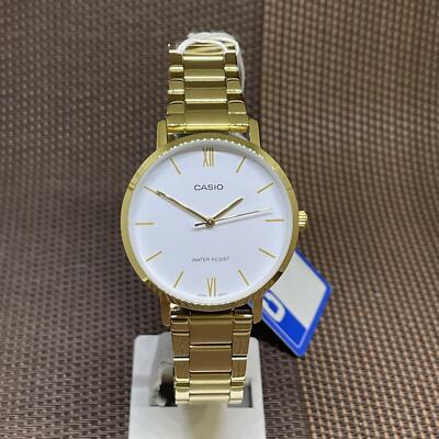 Casio LTP-VT01G-7B Analog Goldfarben Schwarz Edelstahl Damen Dress Watch