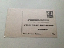 U. S. Andrew Thomas Smith State Normal School 1907 postal card 67164