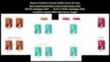 Liberia 1999 Mexico President Ernesto Zedillo Ponce Leon Set x3 Imperf Bloc MNH