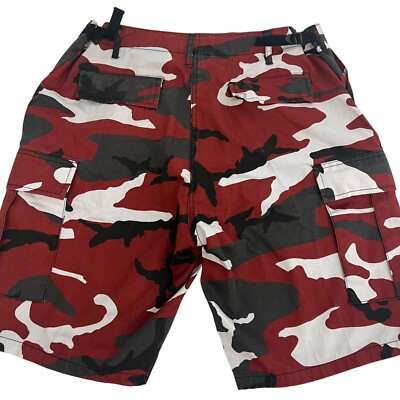 Rothco Camo Cargo Shorts Red/White/Black Mens Size L