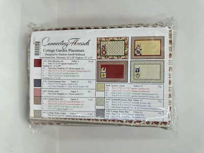 Connecting Threads Cottage Garden 4 Placemats and Napkins Fabric Kits
