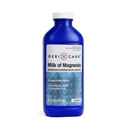 GeriCare Milk of Magnesia, Magnesium Hydroxide 1200mg 16 Fl Oz