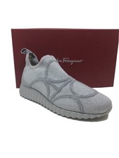 $795 New Salvatore Ferragamo Womens Shoes Ladies Gray Sneakers Size 6 C US 36.5