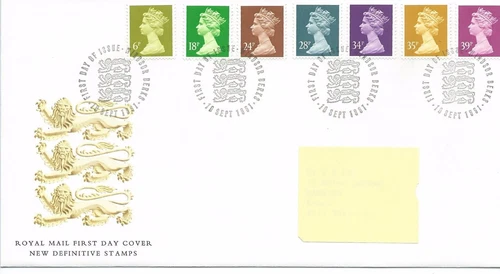 GB - FIRST DAY COVER - FDC - DEFINITIVES -1991 - 7 vals to 39p - Pmk W