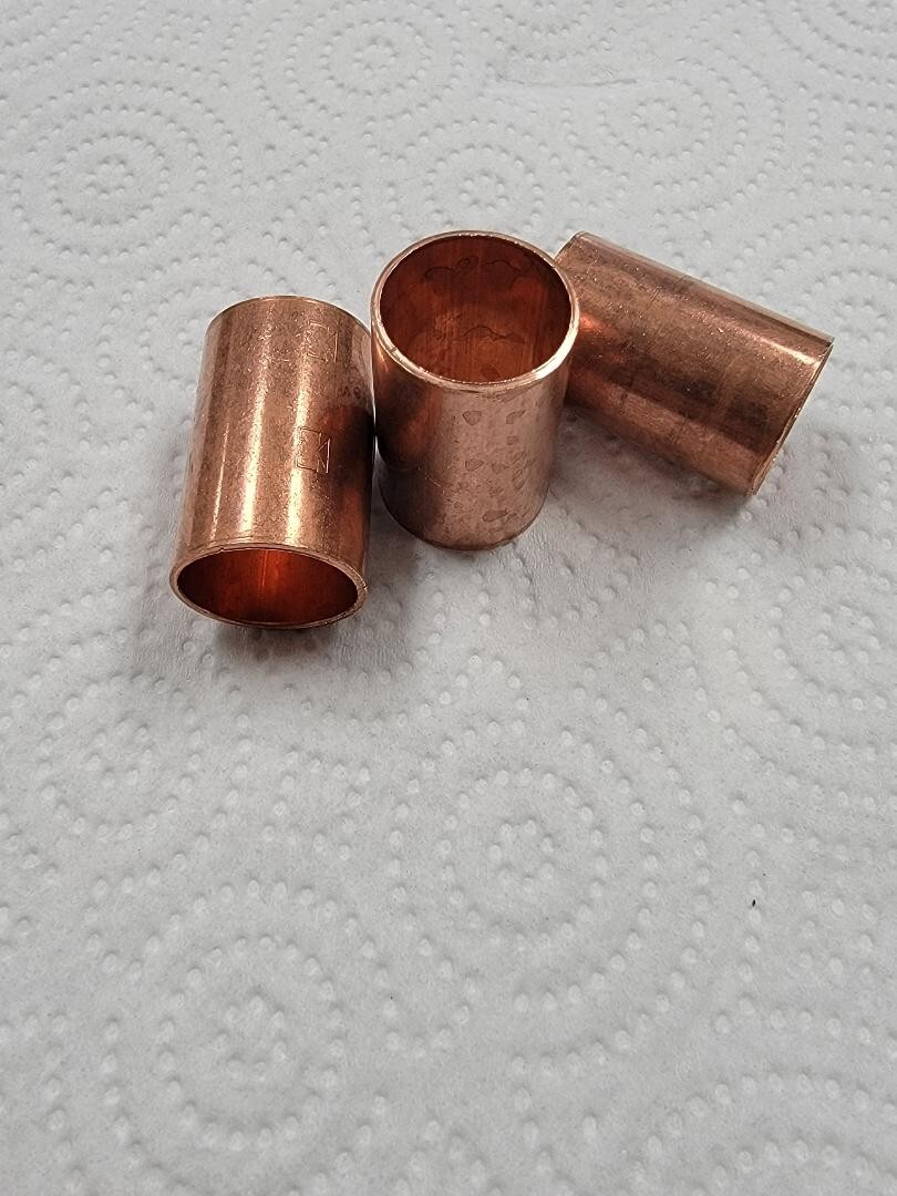 BRAND NEW 1/2" C x C COPPER NO STOP COUPLING; QTY 5
