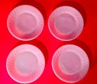Vintage Fire King Oven Ware Pink Swirl Pattern 9 Inch Dinner Plate Set Of 4