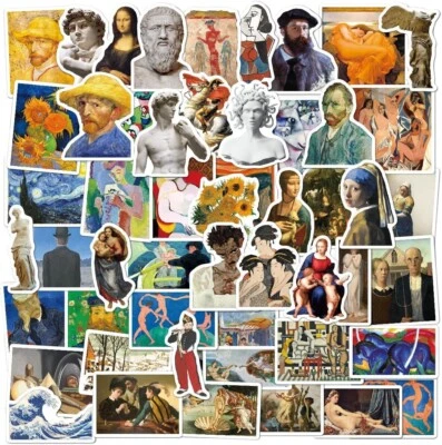 Van gogh Paintings & Art Stickers, Vinyl Waterproof Classic Stickers