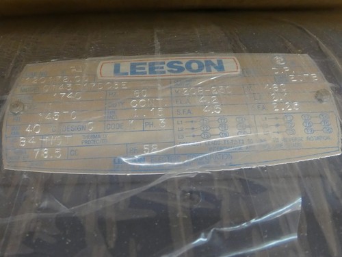 Motor 1HP Leeson 120172.00 C143T17DC5E 1740 rpm 143TC cuadro 3PH - ¡NUEVO excedente! - Imagen 4 de 7