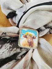 SLIDE Scarf Wild Rag Scarves Slide highland cow gift, bandana slide, western 