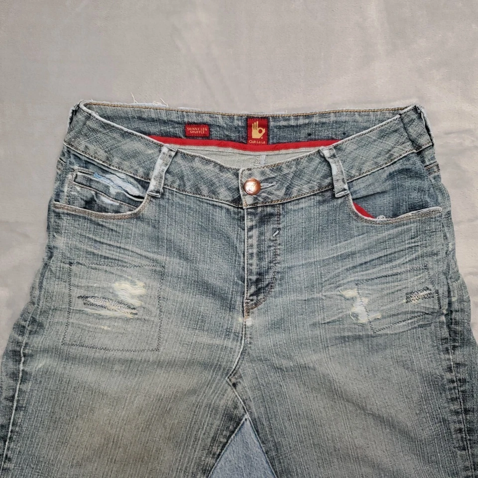 De Colección Sasson Falda Denim A Medida Para Mujer 34 Cintura Azul Jeans Grunge Y2K Envejecido Foto 3 de 4