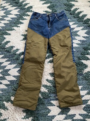 Vtg SafTbak Flannel Lined Bush Brush Hunting Jeans Size 32x32