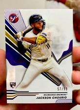 2024 Topps Pristine Jackson Chourio Rookie PURPLE REFRACTOR /99 RC Brewers