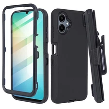 For Samsung A06 Case Belt Clip Kickstand Holster + Screen Fits Otterbox Defender