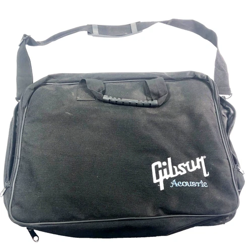 Gibson Accoustic Computer/Shoulder Bag Case Black Nylon EUC Unique