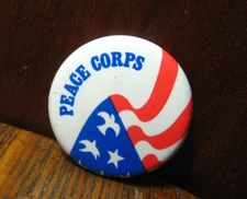 🇺🇸 Peace Corps Vintage 1980's Lapel Pin Button - American USA Dove Flag Badge