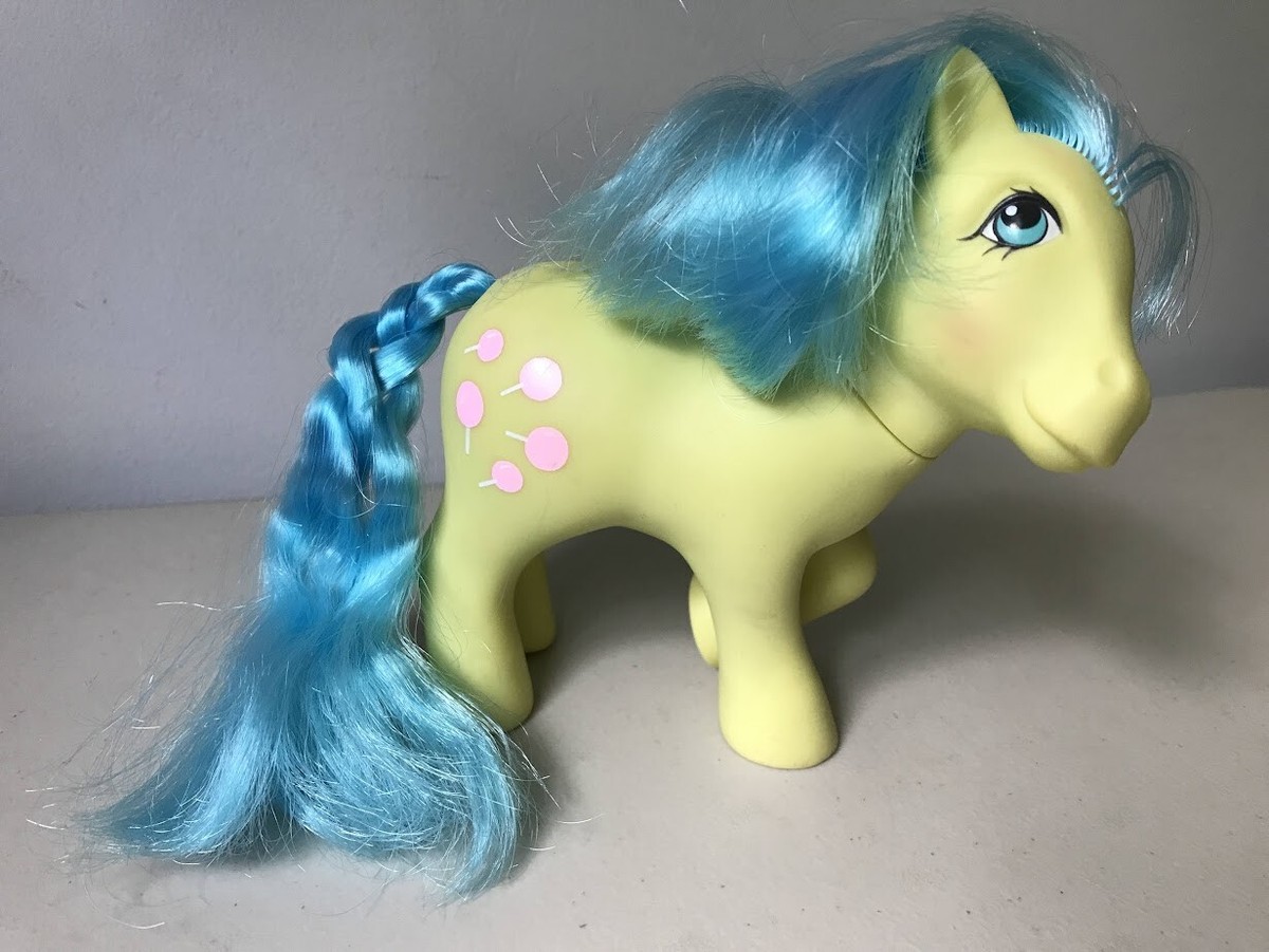 Vintage My Little Pony G1 Tootsie Lollipop Green w Blue Hair 1984