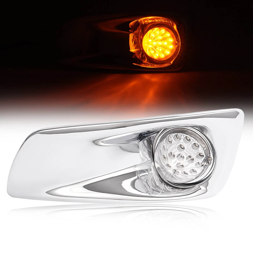 Lámpara antiniebla LED lateral izquierdo con bisel cromado transparente para Kenworth T660 2007-2017 Foto 2 de 4