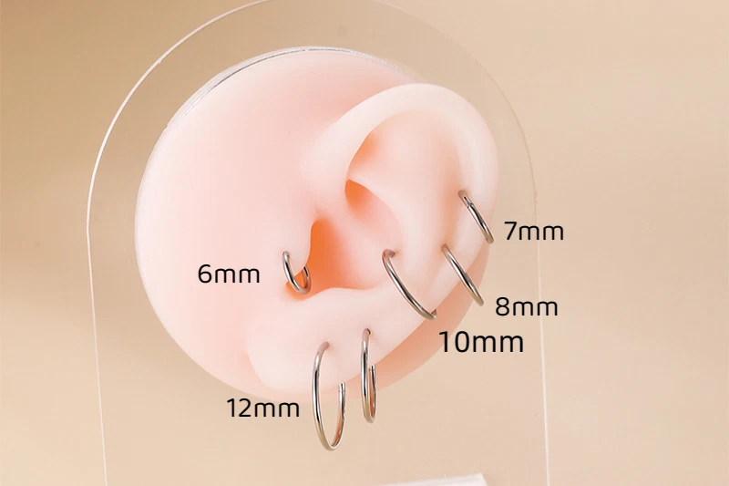 Nose Ring Nose Lip Hoop Cartilage Tragus Helix Ear Piercing Surgical Steel Rings - Image 3 of 4