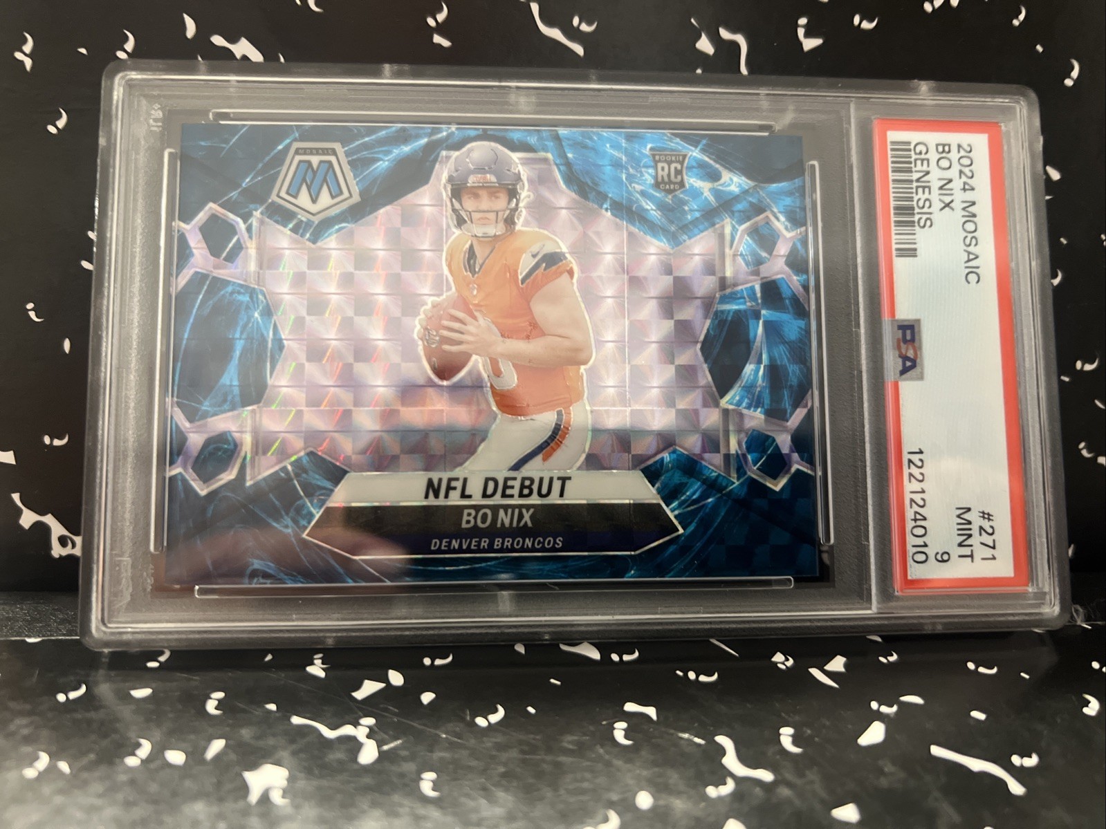 2024 Panini Mosaic - NFL Debut Bo Nix Mosiac  Genesis  (RC)  PSA 9