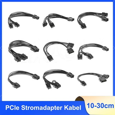 4 Pin Molex auf 8pin PCIe Grafikkarte Stromkabel PCIe Stromadapter Kabel 10-30cm