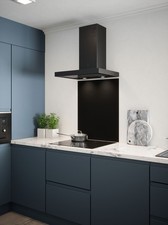 Self Adhesive Glass Splashback Matt Black Kitchen Cooker Hob Oven Back Panel