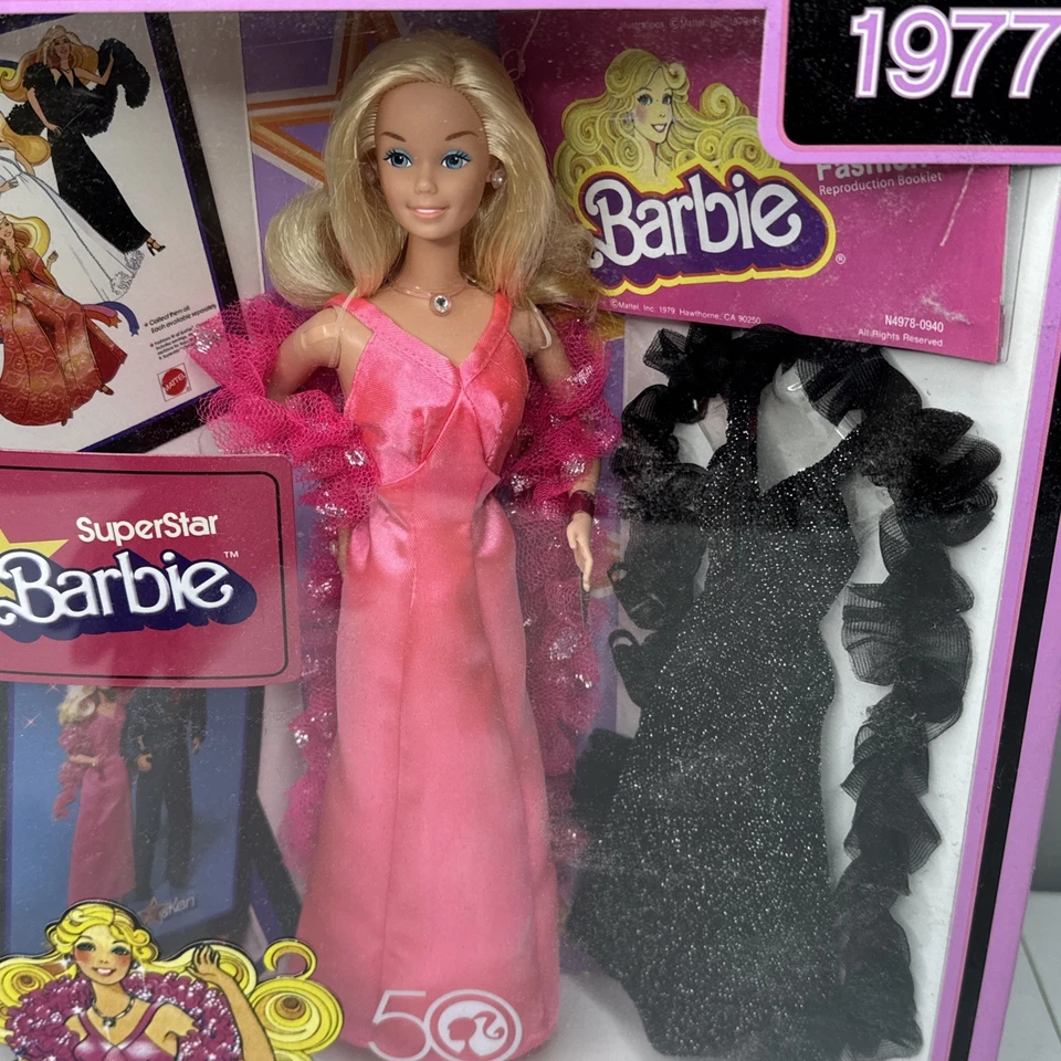 Mattel My Favorite Barbie 2008 50 aniversario 1977 muñeca Barbie superestrella en caja original Foto 2 de 4