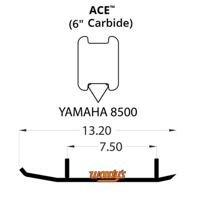 Woodys Ace Runners with 6in. Carbide for 2018 Yamaha RS10 RS Vector Snowmobile