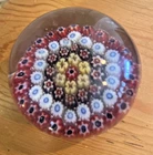 Vintage Murano Art Glass Concentric Millefiori Paperweight