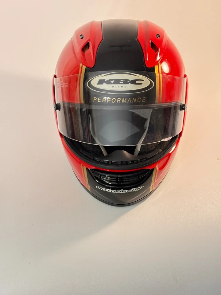 KBC Motorcycle Helmet Moto Design Full Face Size M Red/Black Street Style - Image 2 of 4