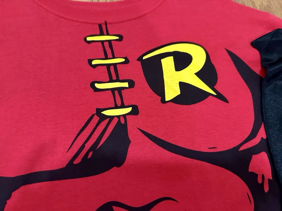 2011 Robin DC Comics RARO Conjunto Cosplay Fantasia de Halloween Masculino com Luvas Capa M - Imagem 3 de 4