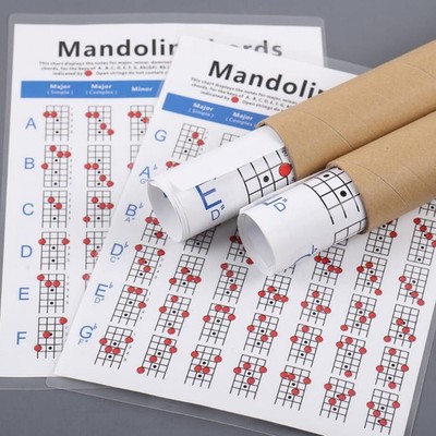  2 stücke Mandolin-Akkord-Diagramm-beschichtetes Papier-Fingern-Diagramm