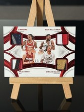 JA MORANT ZION WILLIAMSON GARLAND HERRO 2024-25 FLAWLESS QUAD GU PATCH RUBY /15